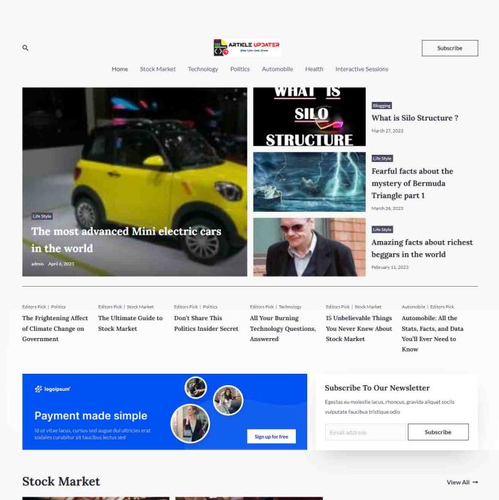 Article-Updater Theme - Read Your Daily Article For Adsence Friendly - Image 1