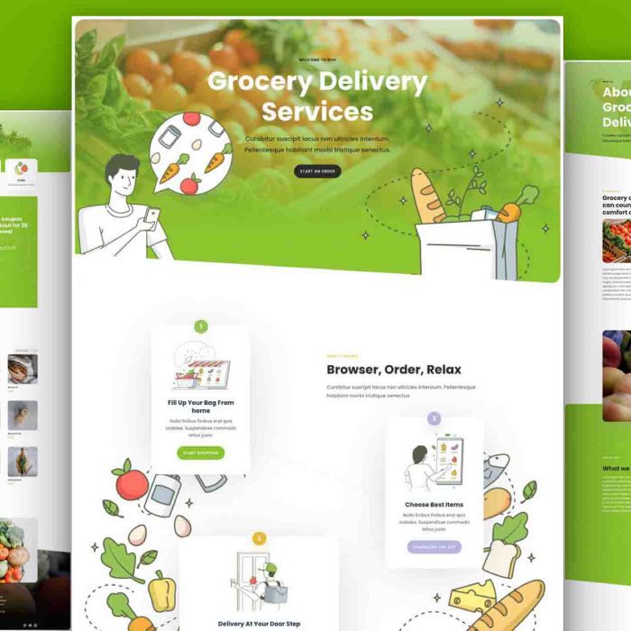 Grocery Delivery Layout Pack for Divi Theme - Image 1