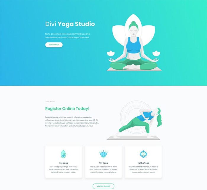 Yoga Studio Layout Pack for Divi Theme - Image 1